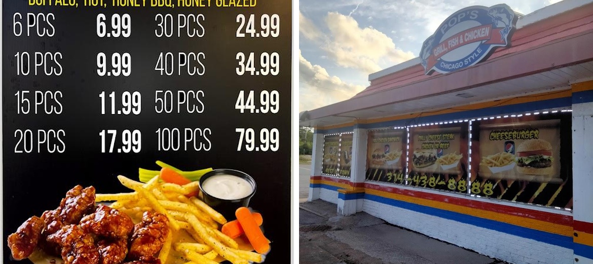 Pop's Grill, Fish & Chicken Menu